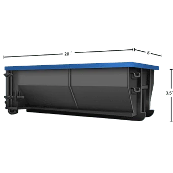 Roll-off dumpster rentals equipment illustration